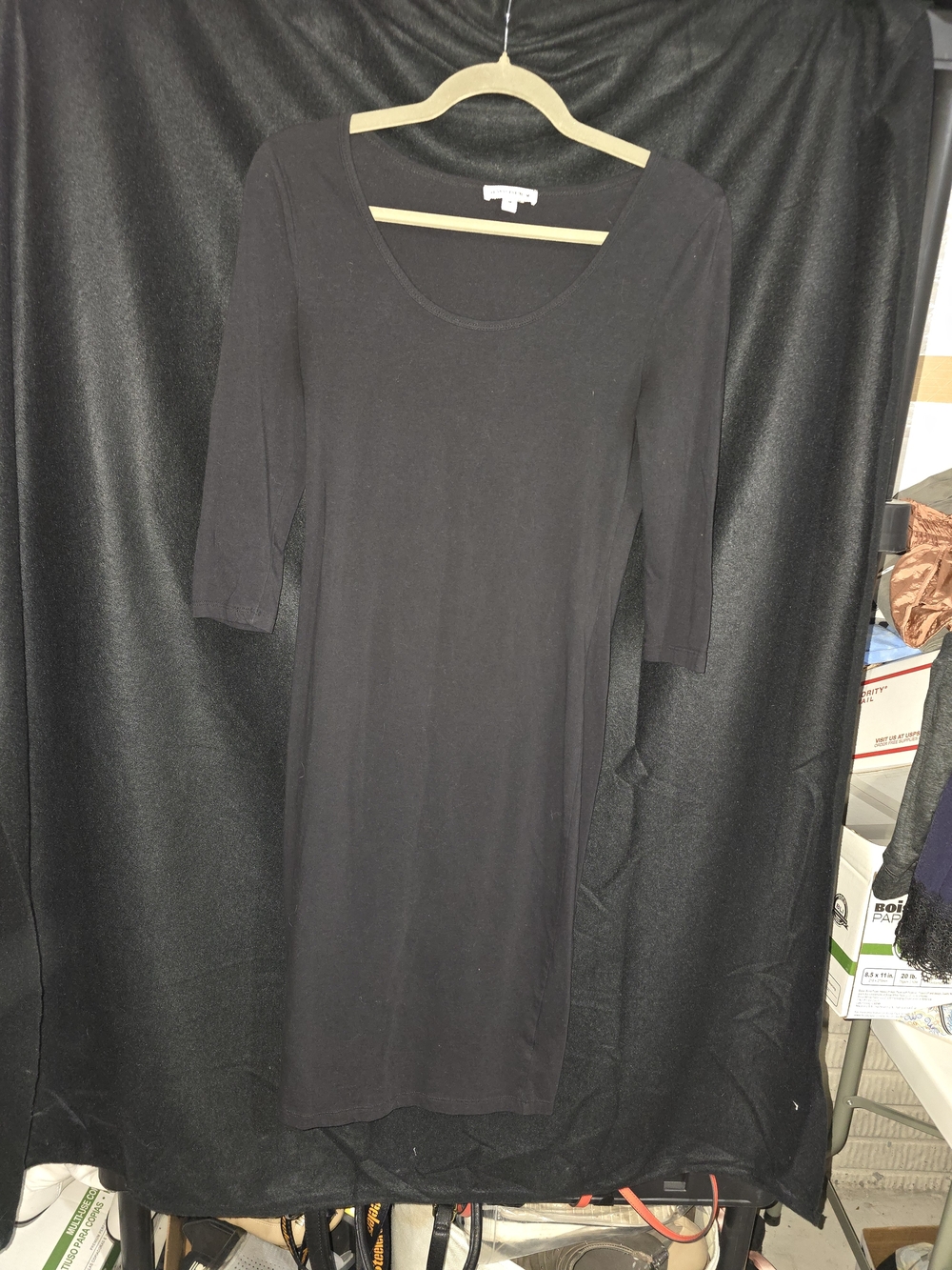 Zenana Outfitters Black Long Sleeve Scoop Neck Dress